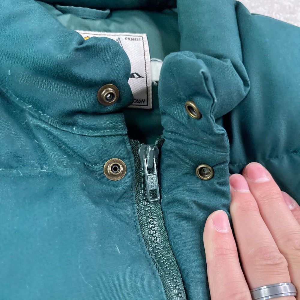 Vintage Cabelas Vest Mens XL Green Puffer Goose Down Full Zip Hunting Gorpcore - Picture 5 of 12